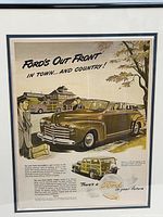 Close view of advertisement detail within frame