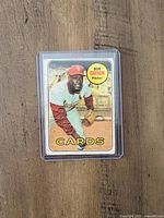 Front view of 1969 O-Pee-Chee Bob Gibson card in sleeve