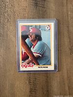 Front of 1978 O-Pee-Chee Pete Rose card in sleeve