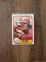 Front of 1981 Fleer Pete Rose card in sleeve