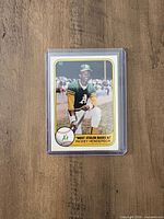 Front of the 1981 Fleer Rickey Henderson card in plastic holder