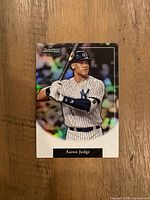 Front of 2019 Bowman Sterling Aaron Judge card