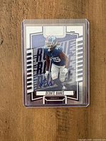 Front view of Deonte Banks rookie autograph card in sleeve