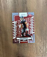 Front of Bijan Robinson rookie card showing player image and design