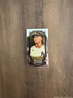 Front of 2024 Topps Allen & Ginter Chrome Refractor mini card showing Aaron Judge portrait