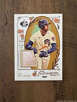 Front of Cody Bellinger relic card showing design and memorabilia swatch