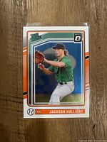 Front of 2024 Panini Donruss Optic Jackson Holliday Rated Prospect card in sleeve
