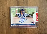 Front of card showing autograph and design