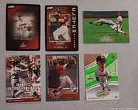 Six Jeff Bagwell cards from brands Victory, Upper Deck Power Up, Bowman, Donruss etc.