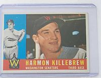 Front of 1960 Topps Harmon Killebrew card in sleeve
