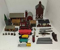 Full view of all train set components laid out