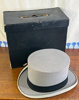 Top hat and box front view