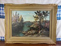 Framed oil painting full view