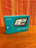 Front view of sealed Garmin Drive 50 retail box