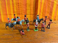 Full group of mounted and foot soldiers displayed