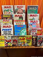 Full rack showing all MAD magazines and paperbacks