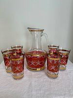 Complete set showing pitcher and six glasses