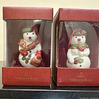 Pair of boxed Villeroy & Boch snowman ornaments