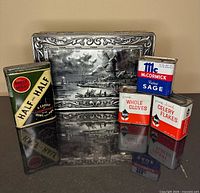 Group shot of all five tins front view