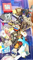 Overall view of loose toys in purple bin