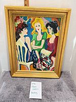 Front view of framed painting showing artwork and frame