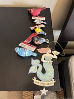 All seven items laid out showing size and design