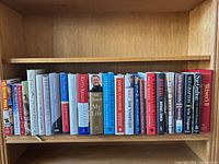 Entire shelf showing full lot of books