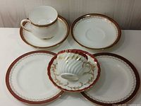 Group shot of all seven bone china pieces