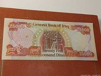 Obverse of Iraq 25,000-dinar banknote
