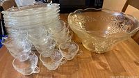 Complete 25-piece glass punch set on table
