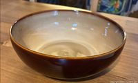 Sango stoneware serving bowl showing coloration and condition