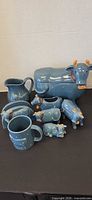 Group shot of all Blue Cow ceramic kitchen items