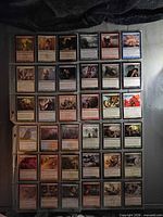 Front view showing all 36 cards in binder pages