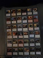 All 36 Magic: The Gathering cards in binder sleeves