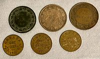 All six coins front side visible