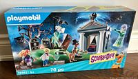 Front of sealed Playmobil Scooby-Doo Adventures in the Cemetery box, age 5+, 70 pc.