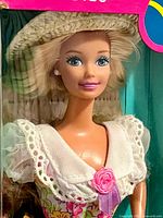 Front close-up of Barbie face and upper dress