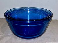 Nested cobalt blue glass bowls