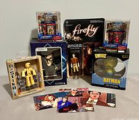 Group shot of all packaged figures, micro figures and photo cards