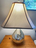 Lamp showing full view with shade and base