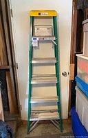 Front view of Davidson 6 ft step ladder showing full height, treads, and top cap