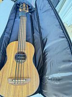 Top view of Kala U-Bass inside its padded soft case