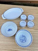 overview of all seven pieces on table