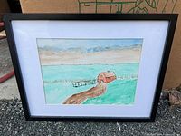 Front view showing painting, mat and frame