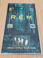 Full view of framed R.E.M. Green World Tour 1989 poster