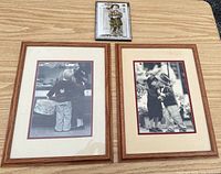 Front view of all three prints showing images, frames, matting and size relationship