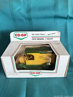 Front of boxed CO-OP 1913 Model T die-cast bank