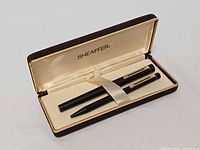 Both pens secured in Sheaffer case