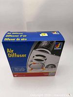 Front and top view of boxed Dundas-Jafine air diffuser