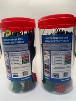 Front view of both sealed tubs showing labels and contents